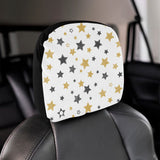 hand drawn gold black star pattern Car Headrest Cover
