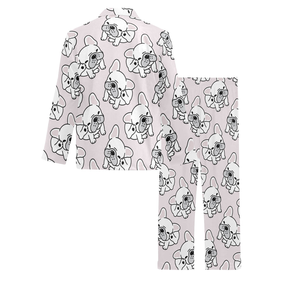 Cute french bulldog pattern Men's Long Pajama Set