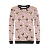 Cute unicorn pug pattern Women's Crew Neck Sweatshirt