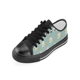 Cute hamster cheese pattern Kids' Boys' Girls' Low Top Canvas Shoes Black