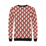 Fire flame symbol design pattern Women's Crew Neck Sweatshirt