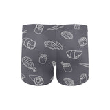 sushi pattern black background Men's Swimming Trunks