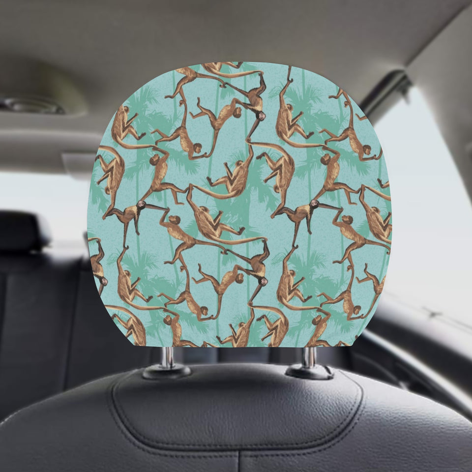 Monkey Palm tree background Car Headrest Cover