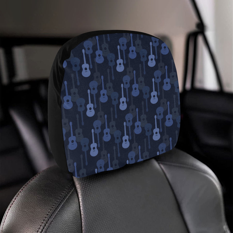 Blue Theme guitar pattern Car Headrest Cover