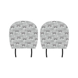 Cute raccoons leaves dot Car Headrest Cover