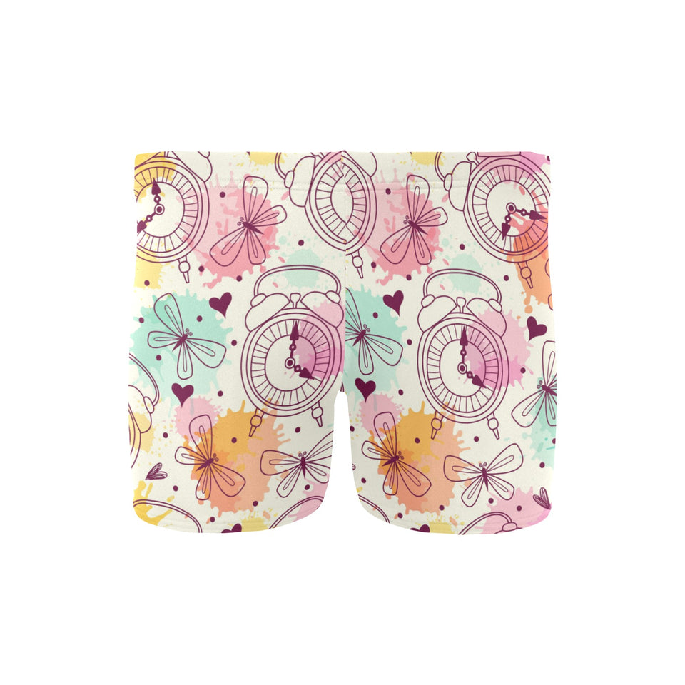 Clock butterfly pattern Men's Swimming Trunks