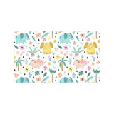 Cute elephants palm tree flower butterfly pattern Doormat