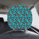 Boomerang Australian aboriginal ornament blue back Car Headrest Cover