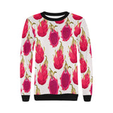 dragon fruits design pattern Women's Crew Neck Sweatshirt