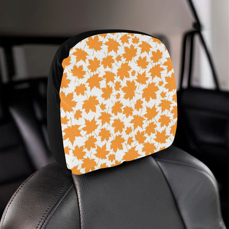 Orange Maple Leaf pattern Car Headrest Cover