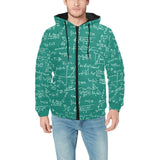 Math Pattern Print Design 01 Men's Padded Hooded Jacket