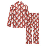 Fire flame symbol design pattern Men's Long Pajama Set