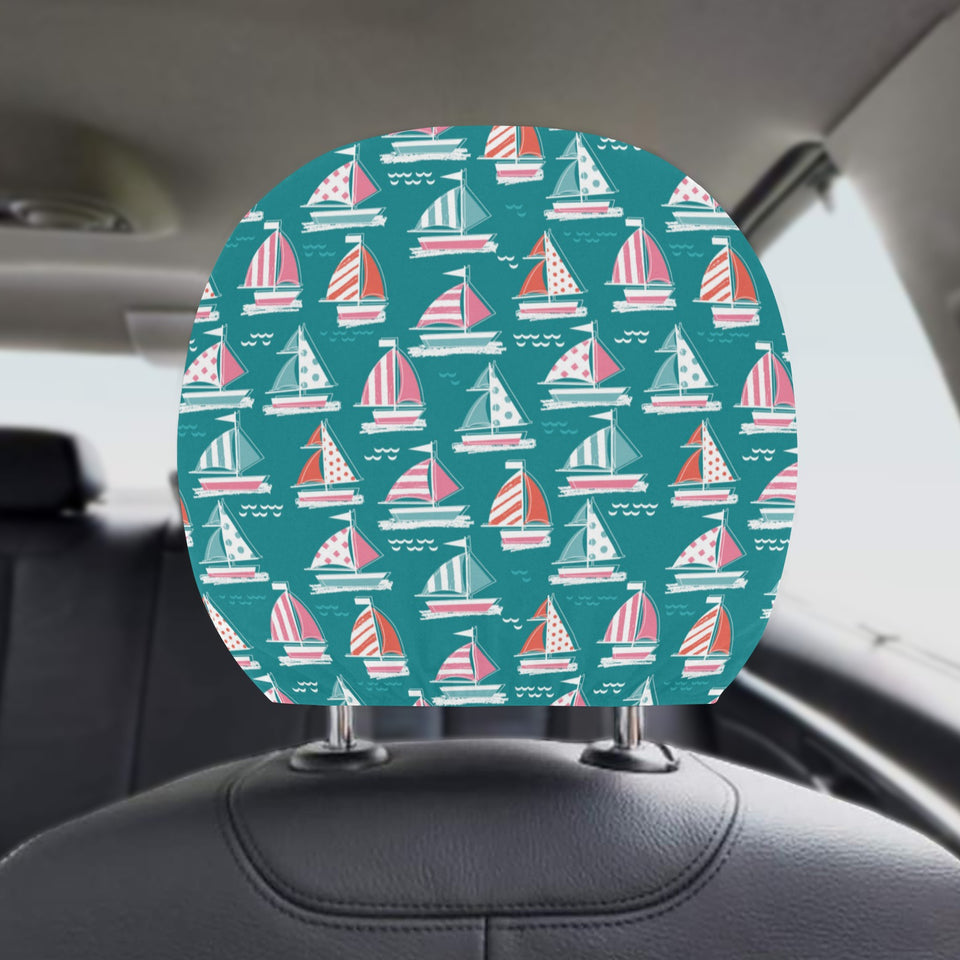 Cute sailboat pattern Car Headrest Cover
