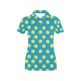 Tennis Pattern Print Design 05 Women's All Over Print Polo Shirt
