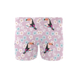 Beautiful toucan flower leaves Men's Swimming Trunks