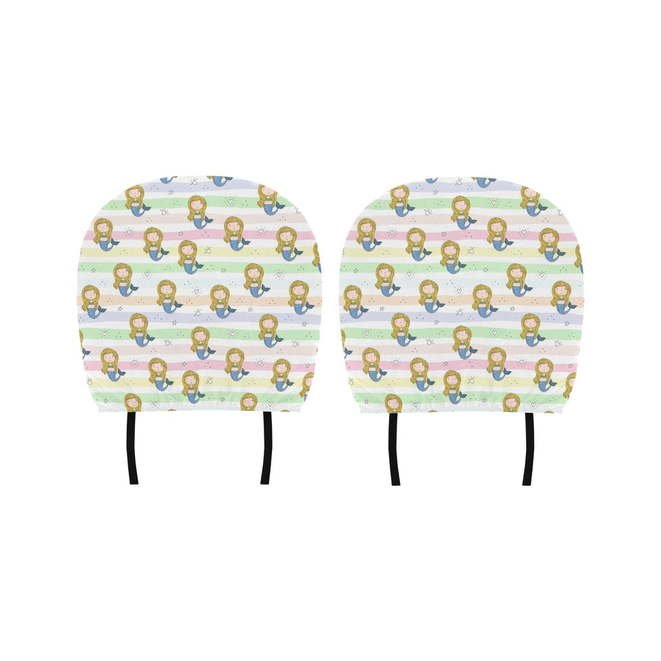 Cute hand drawn mermaid Car Headrest Cover