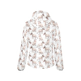 Bull Terrier Pattern Print Design 04 Women's Padded Hooded Jacket