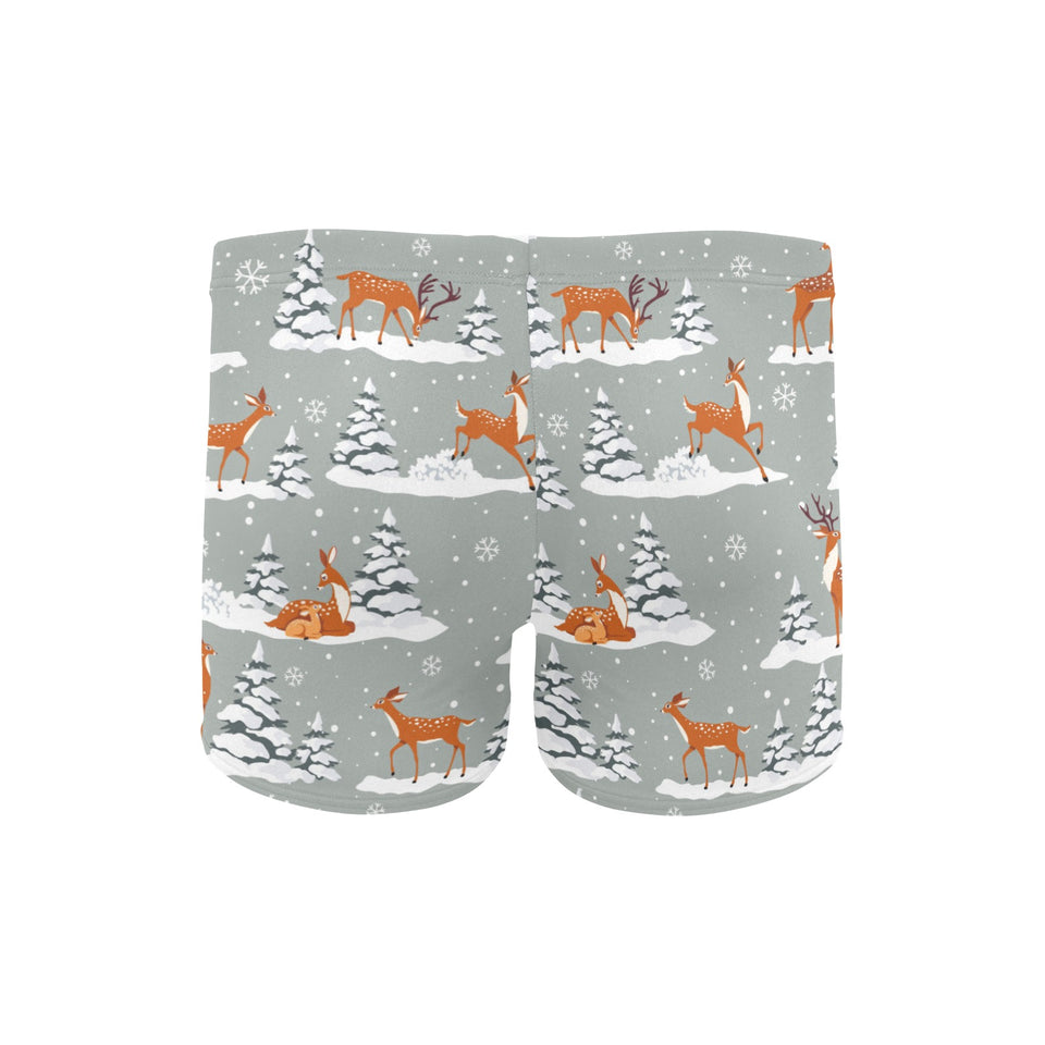 Beautiful deers Winter Christmas Men's Swimming Trunks