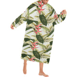 heliconia pattern Blanket Robe with Sleeves