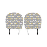 Cute dachshund dog pattern Car Headrest Cover