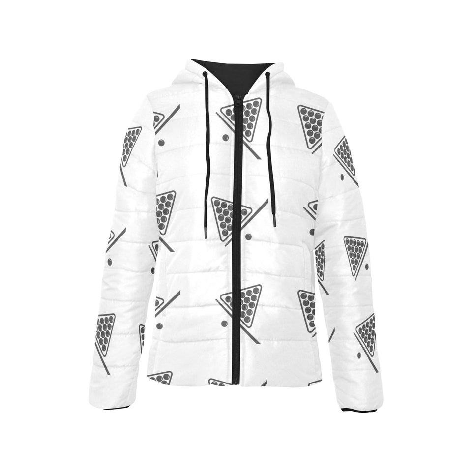 Billiard Ball Pattern Print Design 03 Women's Padded Hooded Jacket