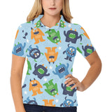 Alien Pattern Print Design 04 Women's All Over Print Polo Shirt