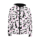 Greyhound Pattern Print Design 02 Men's Padded Hooded Jacket