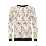 Cute corgi heart star bone pattern Women's Crew Neck Sweatshirt