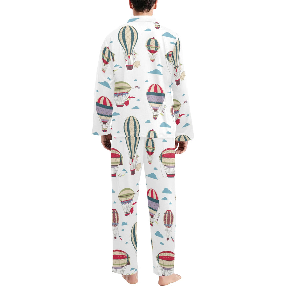 Hot air balloon pattern Men's Long Pajama Set