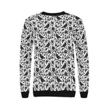 Crow dark floral pattern Women's Crew Neck Sweatshirt