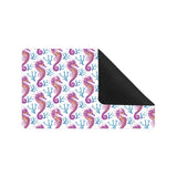 Purple seahorse blue coral pattern Doormat