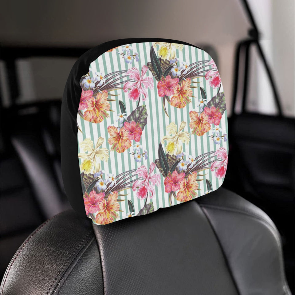 Colorful orchid flower pattern Car Headrest Cover