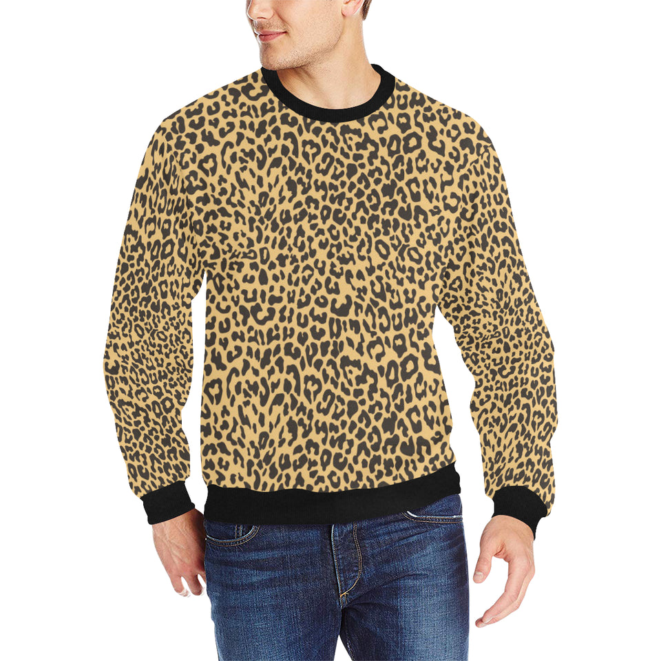 Leopard skin print Men's Crew Neck Sweatshirt