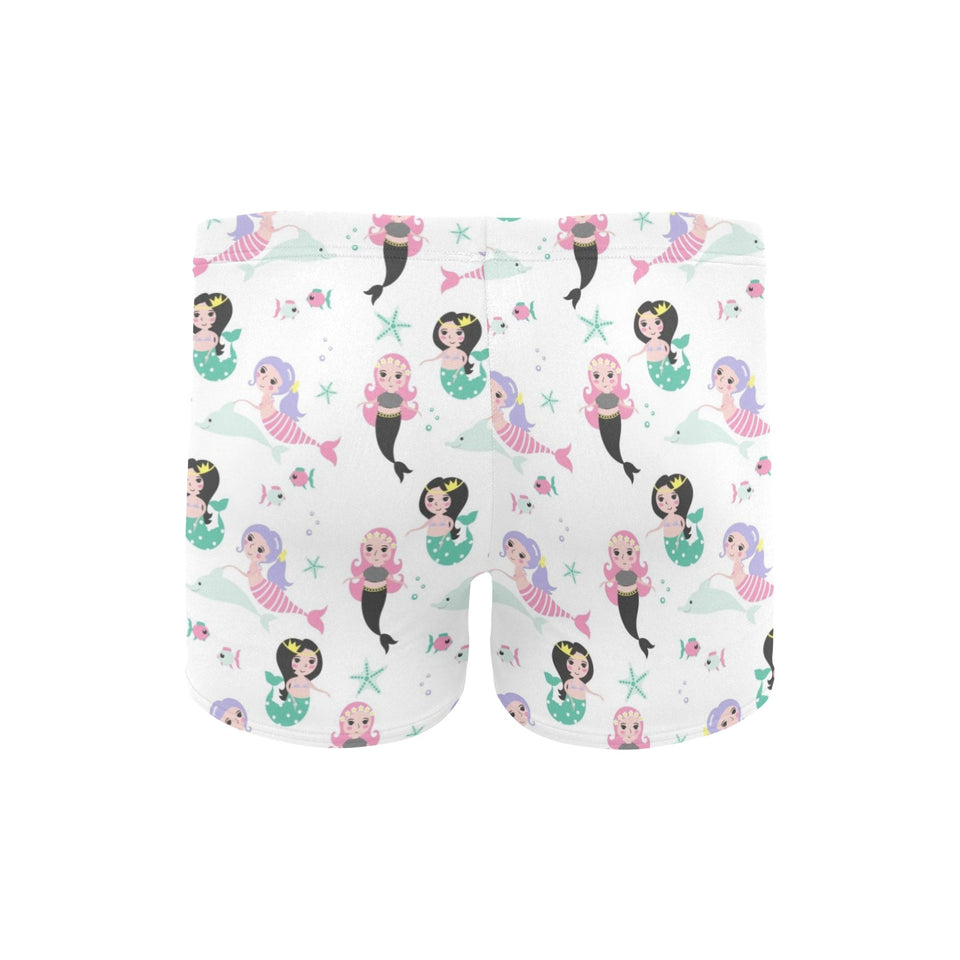 cute mermaid dolphin fish starfish pattern Men's Swimming Trunks