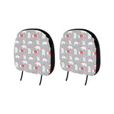 Cute polar bear christmas snow pattern Car Headrest Cover