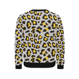 Gray Leopard print pattern Men's Crew Neck Sweatshirt