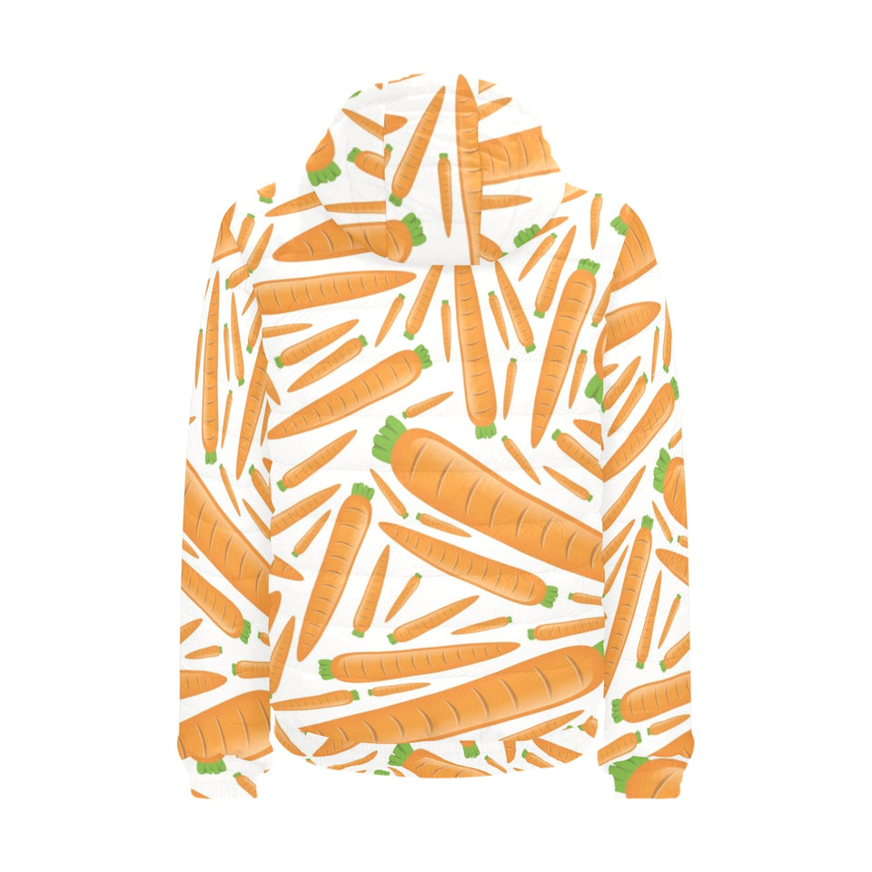 Carrot Pattern Print Design 02 Men's Padded Hooded Jacket