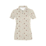 Jack Russel Pattern Print Design 02 Women's All Over Print Polo Shirt