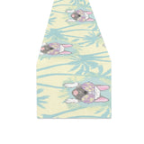 French bulldog hawaii blackground Table Runner