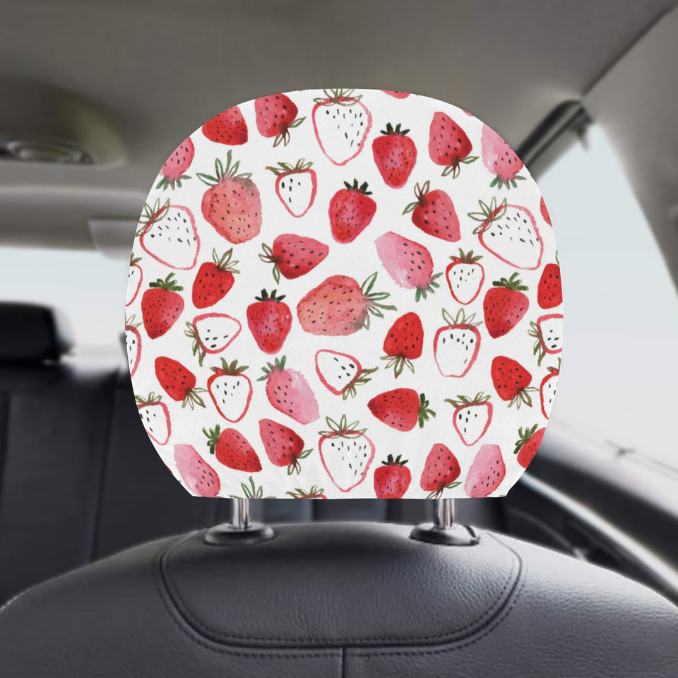 watercolor hand drawn beautiful strawberry pattern Car Headrest Cover