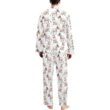 Bull Terrier Pattern Print Design 04 Men's Long Pajama Set