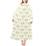 Cute cartoon frog baby pattern Blanket Robe with Sleeves