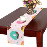 Donut pattern glaze pink background Table Runner