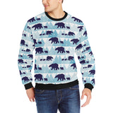 polar bear winter snow pattern Men's Crew Neck Sweatshirt