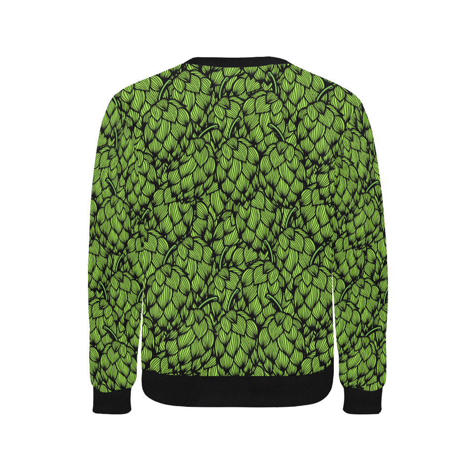 Green hop pattern Men's Crew Neck Sweatshirt