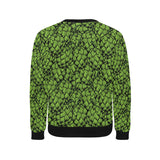 Green hop pattern Men's Crew Neck Sweatshirt