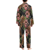 Horse head wild roses pattern Men's Long Pajama Set