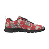 Zebra abstract red background Women's Sneaker Shoes