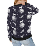 Chihuahua space helmet. astronaut pattern Women's Crew Neck Sweatshirt