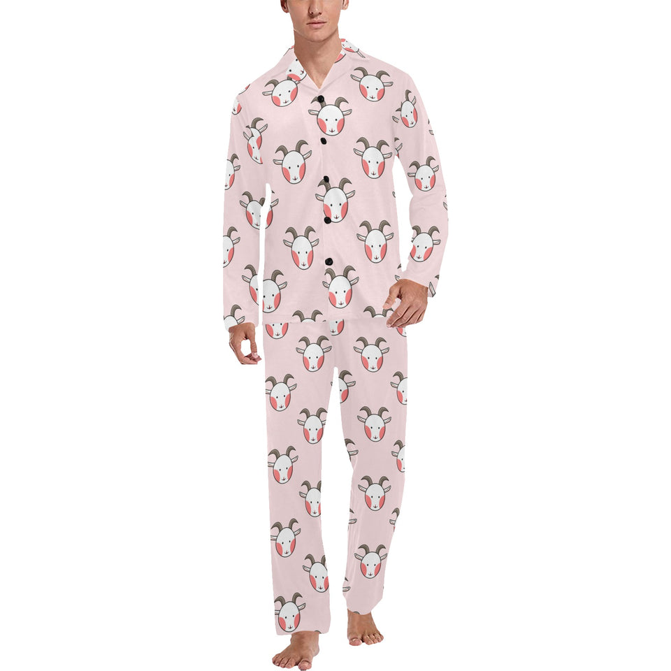 Cute goat pattern Men's Long Pajama Set